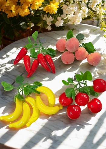 Yapay sebze meyve magnet 4 lü set - Görsel 4