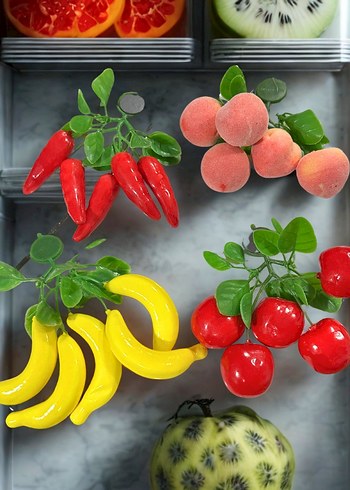 Yapay sebze meyve magnet 4 lü set - Görsel 5