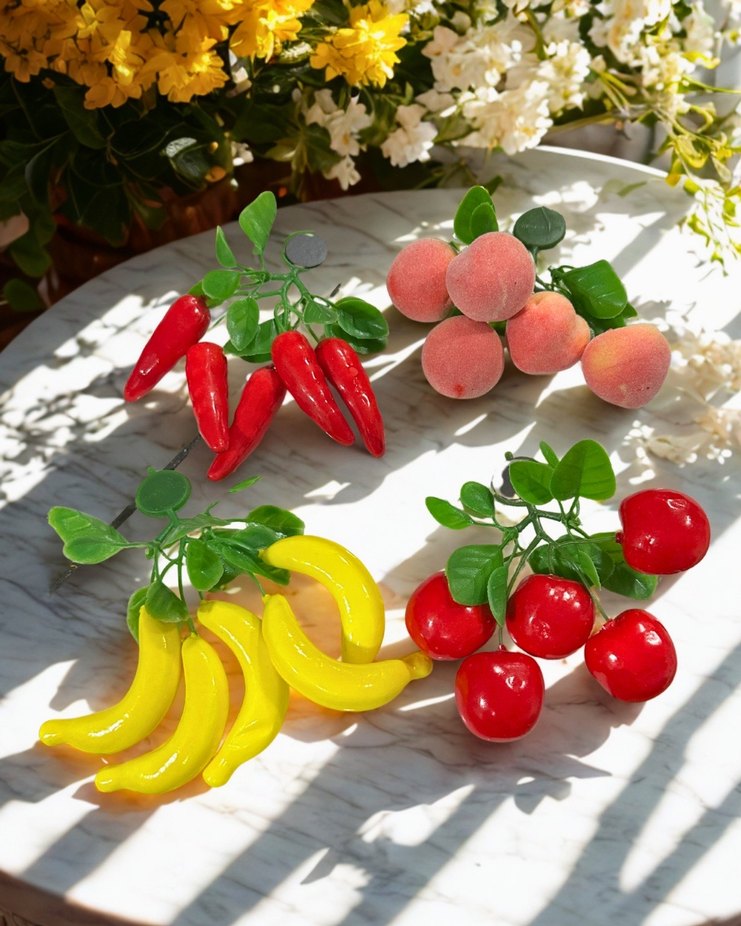 Yapay sebze meyve magnet 4 lü set - Görsel 4