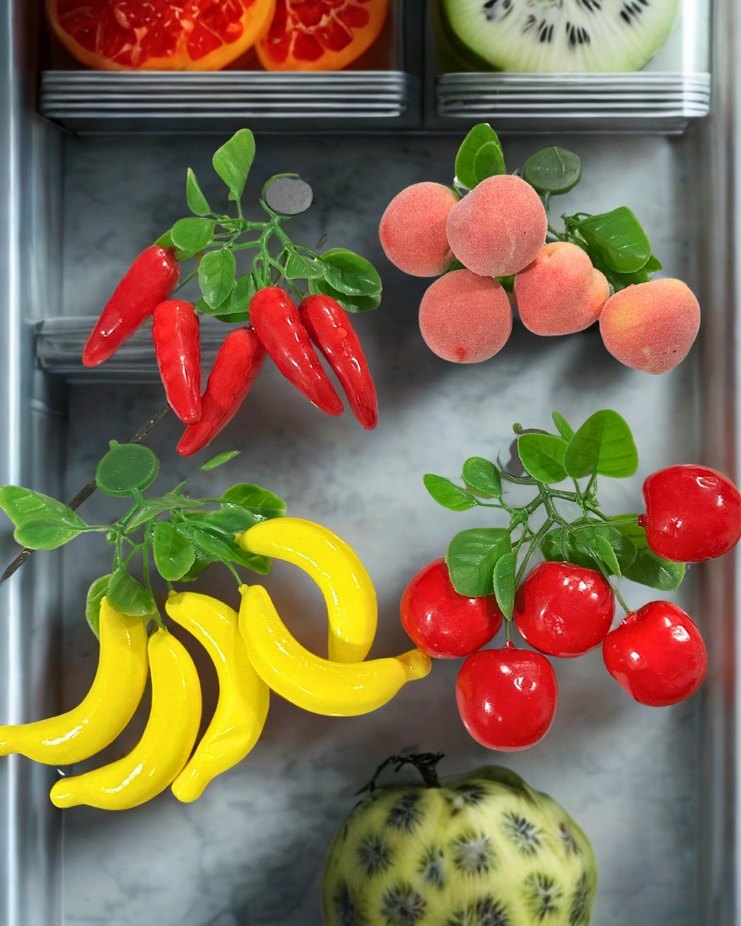 Yapay sebze meyve magnet 4 lü set - Görsel 5