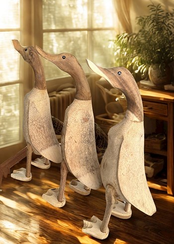 Ahşap el yapımı ördek dekor - Görsel 2