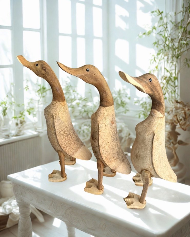 Ahşap el yapımı ördek dekor - Görsel 4