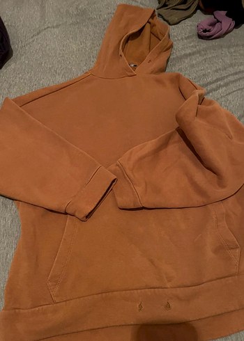 Kadın Kahverengi Kapüşonlu Sweatshirt - Görsel 2