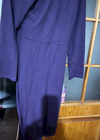 Kadın Mor Uzun Kollu Salaş elbise - Görsel 4