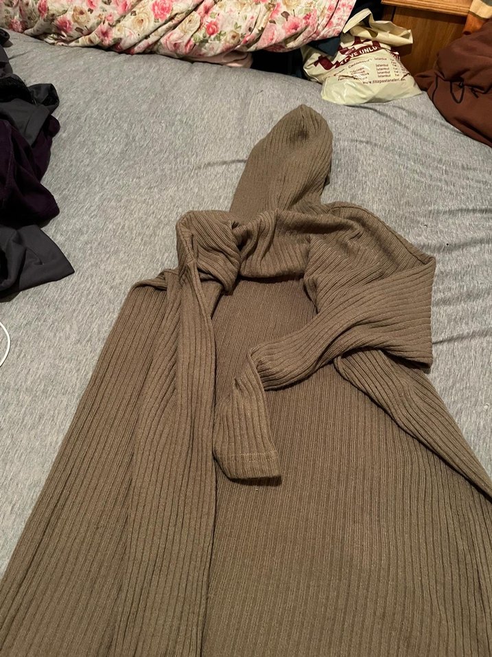 Kadın Kahverengi Balıkçı Yaka Triko Kazak - Görsel 2