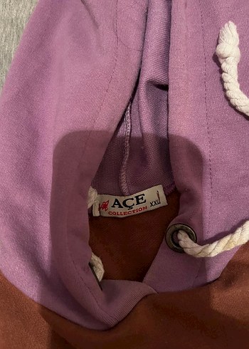 Kahverengi Mor Kapüşonlu Oversize Sweatshirt - Görsel 3