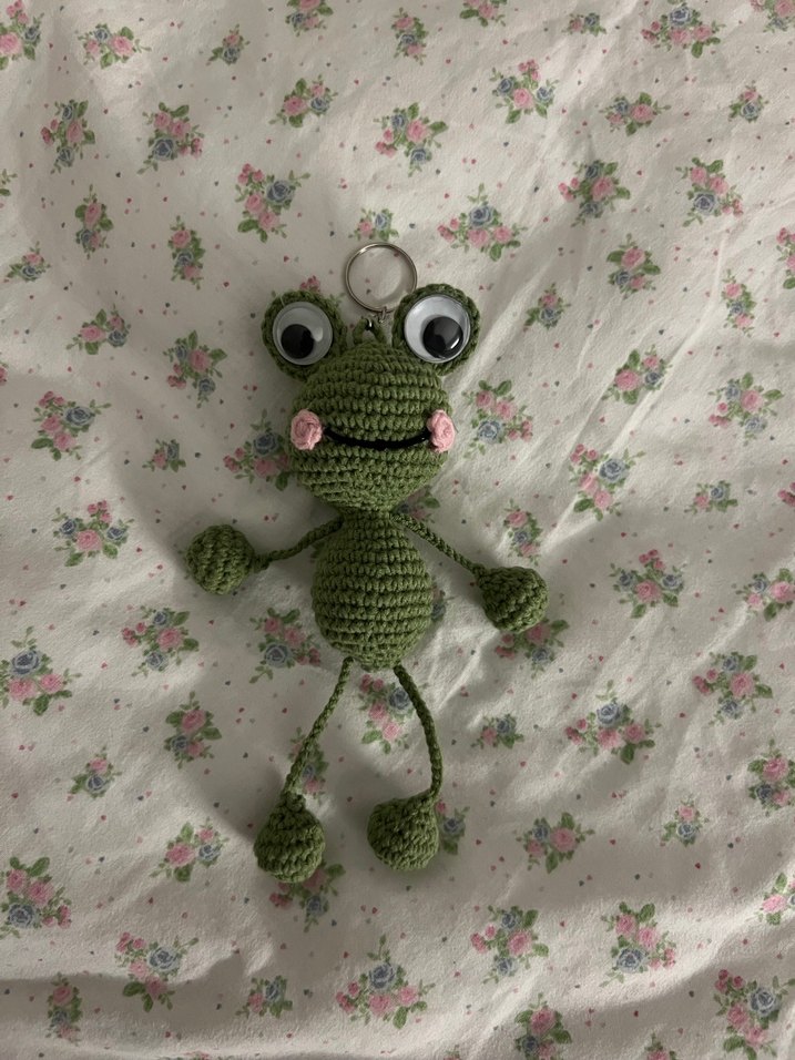 Kurbağa Amigurumi Anahtarlık - Görsel 2