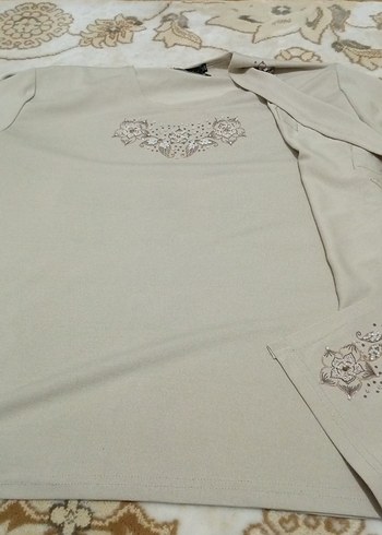 İnci İşlemeli Beyaz Uzun Kadın Hırka - Görsel 7