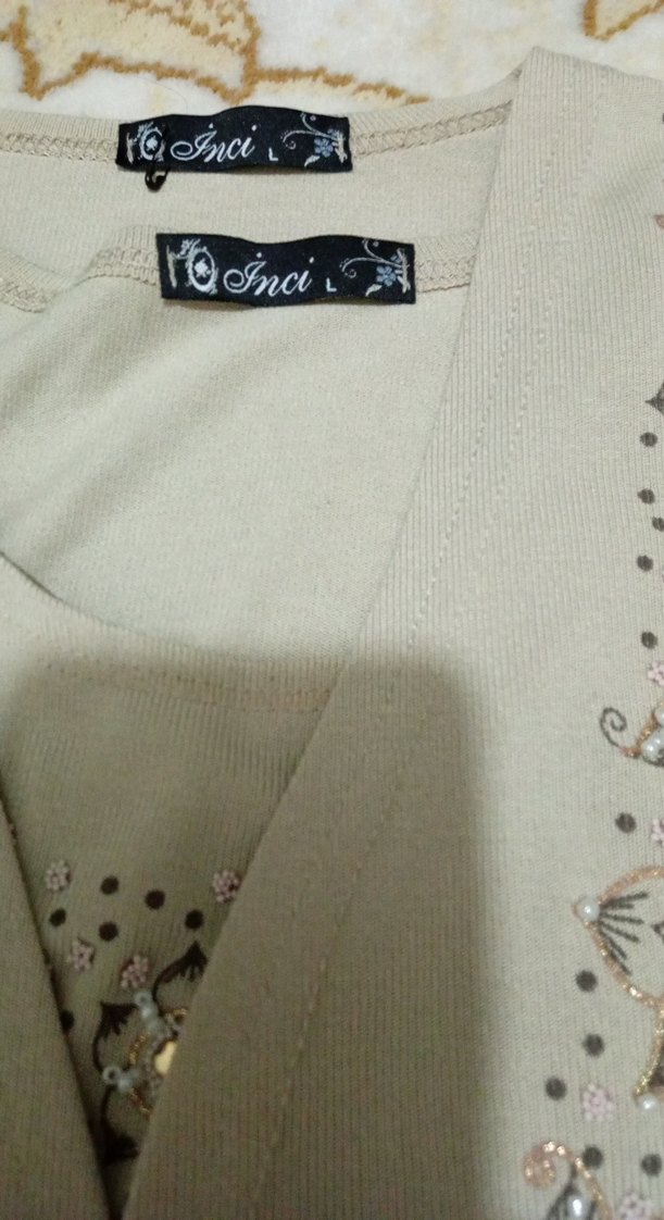 İnci İşlemeli Beyaz Uzun Kadın Hırka - Görsel 2