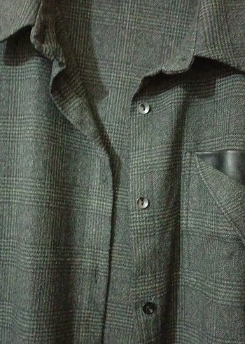 Gri Düğmeli Kadın kap gömlek - Görsel 6