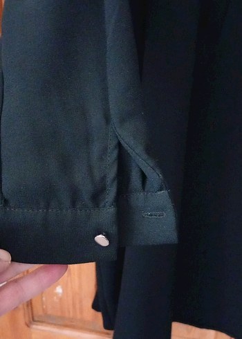 Uzun Kollu Siyah Düğmeli Gotik Kadın gömlek - Görsel 7