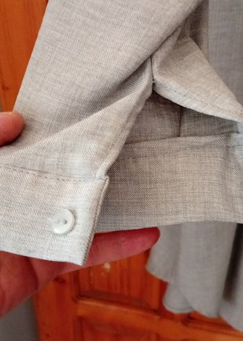 Gri Düğmeli bayan gömlek tunik - Görsel 4