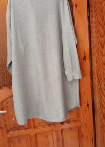 Gri Düğmeli bayan gömlek tunik - Görsel 8