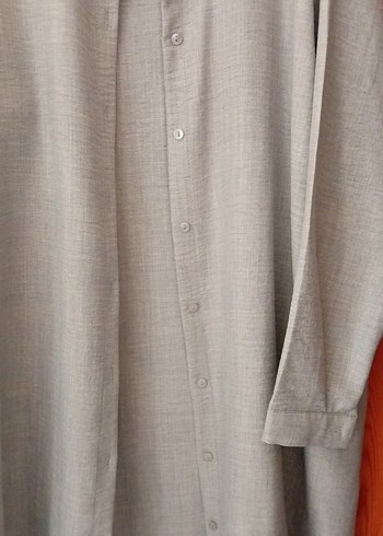 Gri Düğmeli bayan gömlek tunik - Görsel 2