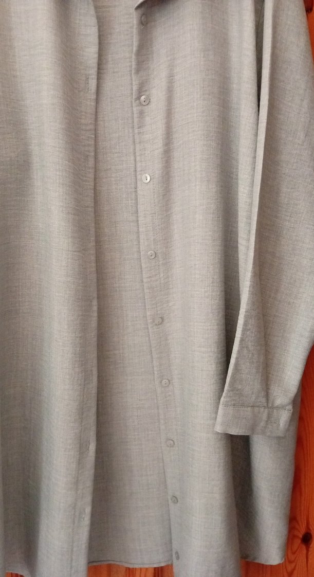 Gri Düğmeli bayan gömlek tunik - Görsel 2