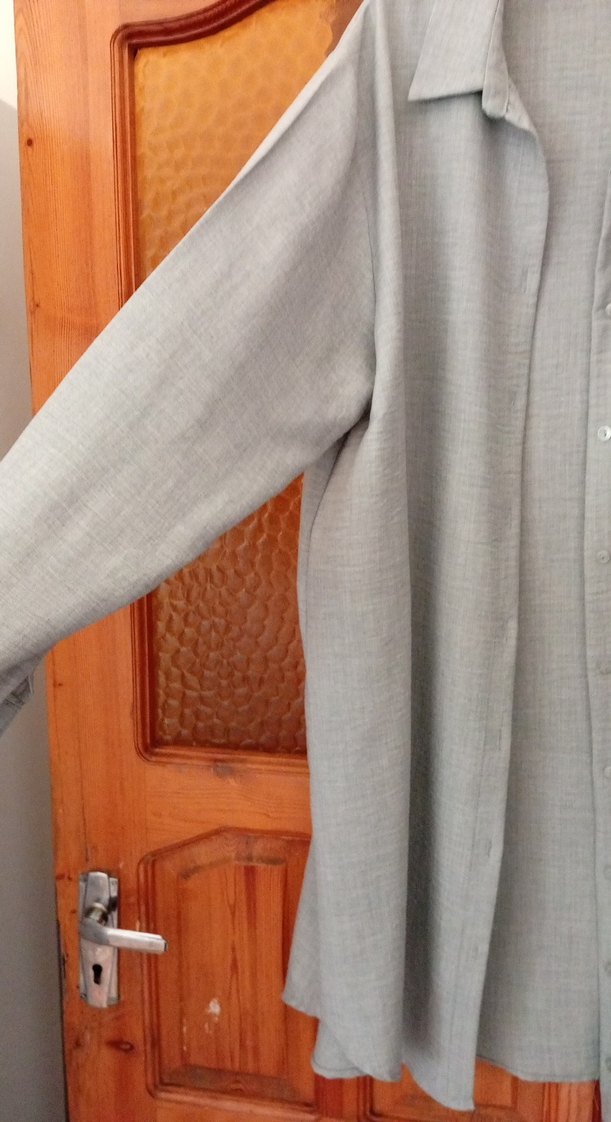 Gri Düğmeli bayan gömlek tunik - Görsel 3