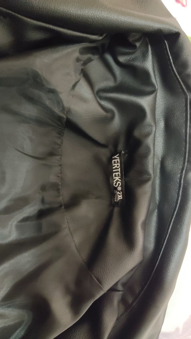 Siyah Kadın Deri Biker Ceket - Görsel 3