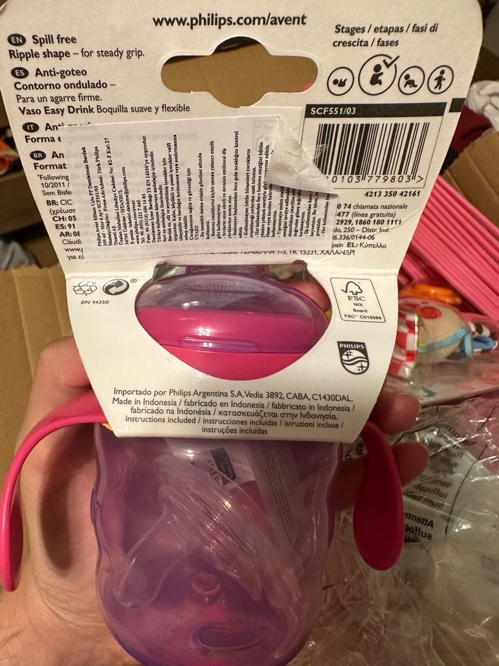Sıfır hiç kullanılmayan Philips Avent 200ml Pembe Bebek Bardağı - Görsel 2