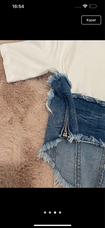 s Beden Crop Kot Beyaz
