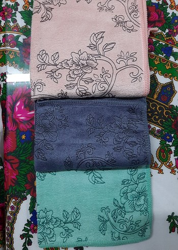 Beden Desenli Baskılı Mikrofiber Mutfak Havlusu 3'lü