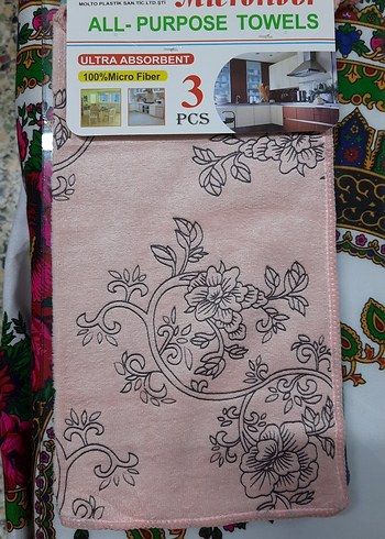 Desenli Baskılı Mikrofiber Mutfak Havlusu 3'lü