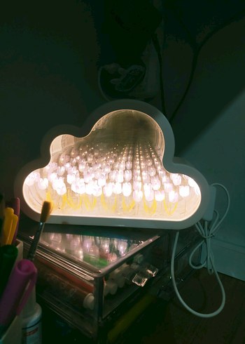 lale şelalesi Bulut Şeklinde LED Lamba UPS girişli - Görsel 2