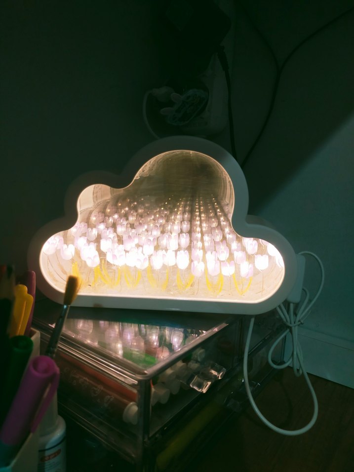 lale şelalesi Bulut Şeklinde LED Lamba UPS girişli - Görsel 2