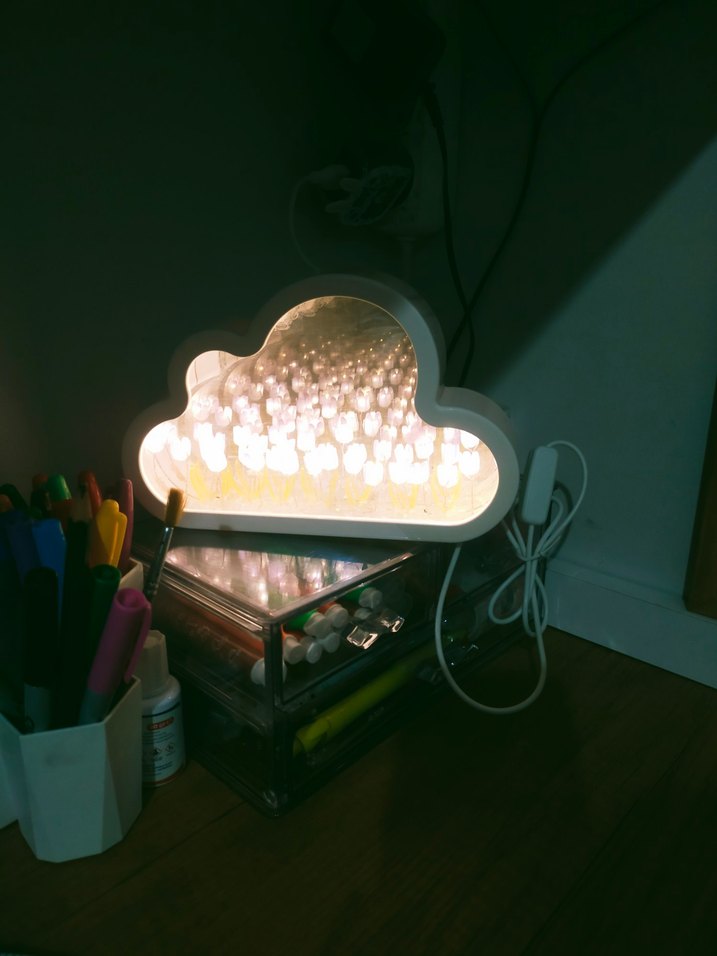 lale şelalesi Bulut Şeklinde LED Lamba UPS girişli - Görsel 3