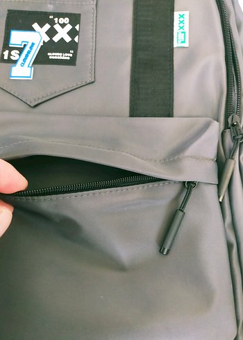 Gri Baskılı Sokak Stili Kadın Sırt Çantası - Görsel 3