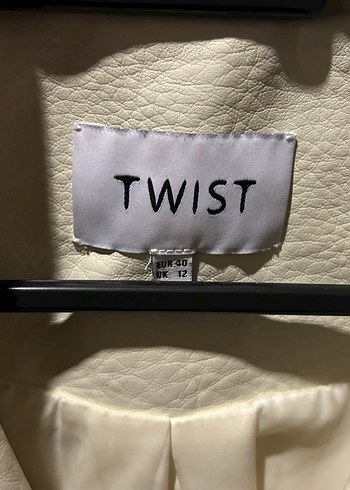 Ekru deri bağcıklı Kadın Ceket - Twist - Görsel 7