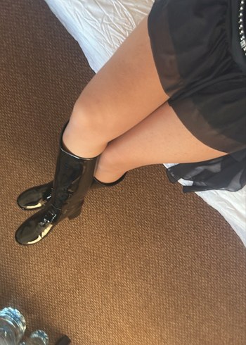 İpekyol rugan Siyah Dizüstü Topuklu Çizme - Görsel 2