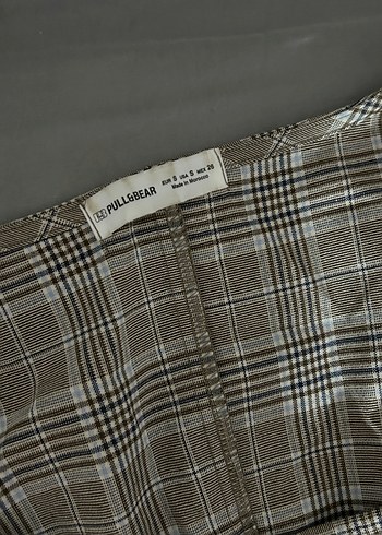 Bej Ekoseli pull and bear mini elbise - Görsel 4