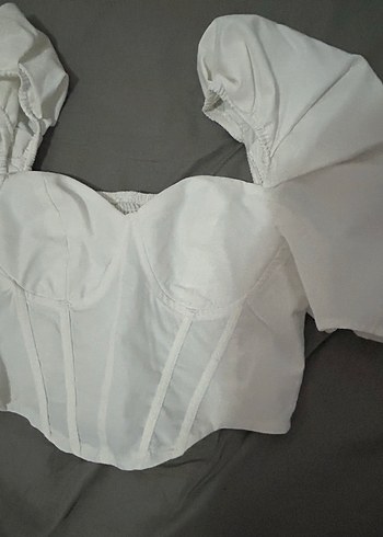 Beyaz Fırfırlı Strappy Kadın Büstiyer prenses kol shein - Görsel 4