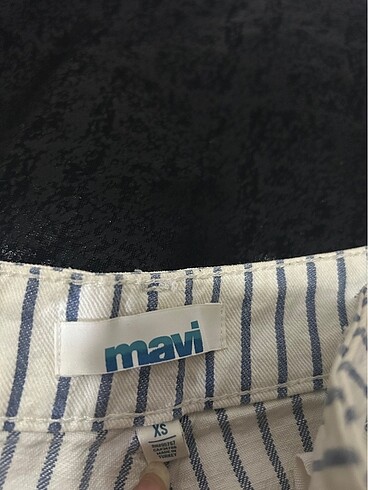 Mavi çizgili bol paça pantolon - Görsel 6