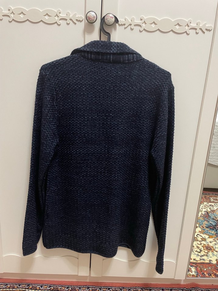 Lacivert Örgü Erkek Hırka - Görsel 3