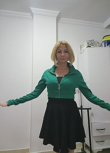 Crop ceket