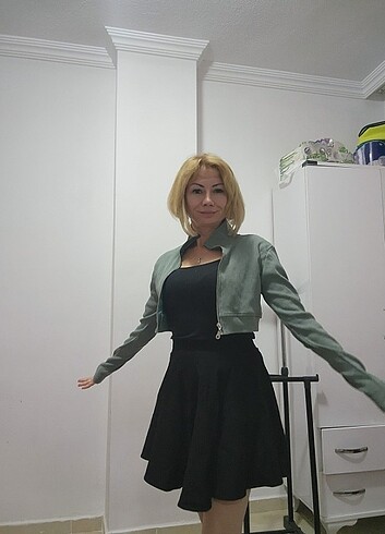 Crop ceket