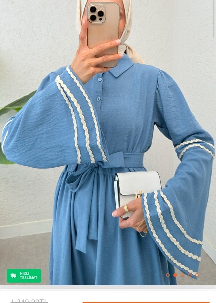 Keten elbise - Görsel 3