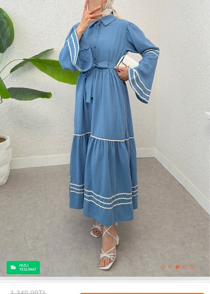 Keten elbise - Görsel 4