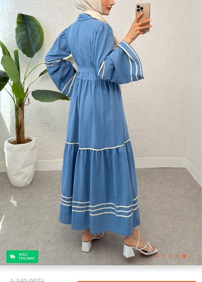 Keten elbise - Görsel 5