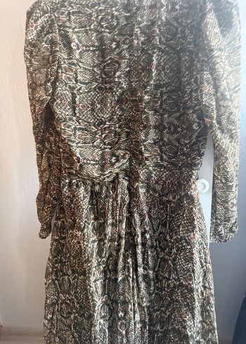 Yılan Desenli Uzun Kollu Bohem Kadın Abiye Elbise - Görsel 4