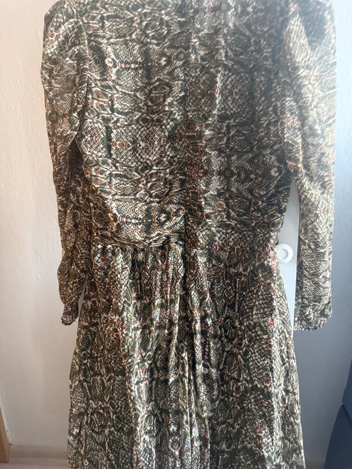 Yılan Desenli Uzun Kollu Bohem Kadın Abiye Elbise - Görsel 4