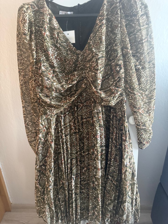 Yılan Desenli Uzun Kollu Bohem Kadın Abiye Elbise - Görsel 2