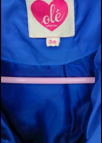 Düğmeli Parlak Mavi Midi Kadın Ceket - Görsel 3