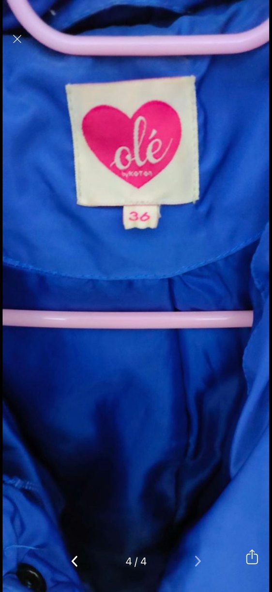 Düğmeli Parlak Mavi Midi Kadın Ceket - Görsel 3