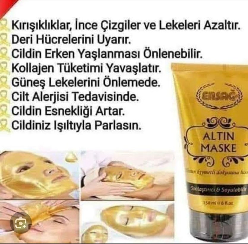 Altın Maske - Soyulabilir Yaşlanma Karşıtı Maske - Görsel 2