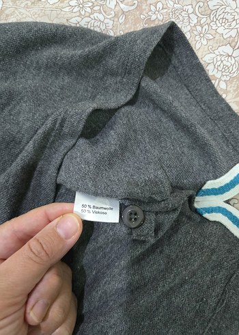 Gri Mavi Kısa Kollu Polo Tişört - Görsel 6