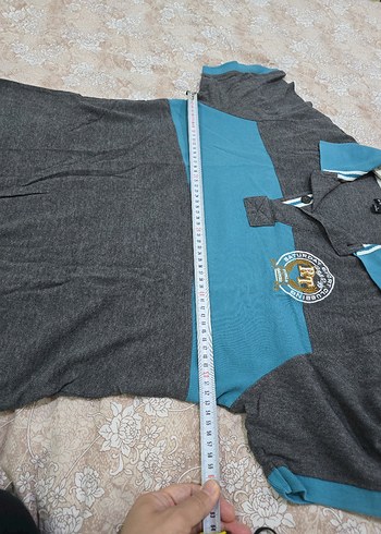 Gri Mavi Kısa Kollu Polo Tişört - Görsel 3