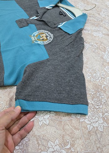 Gri Mavi Kısa Kollu Polo Tişört - Görsel 7