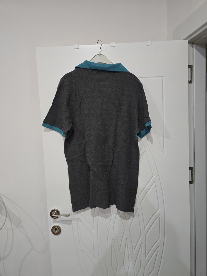 Gri Mavi Kısa Kollu Polo Tişört - Görsel 2